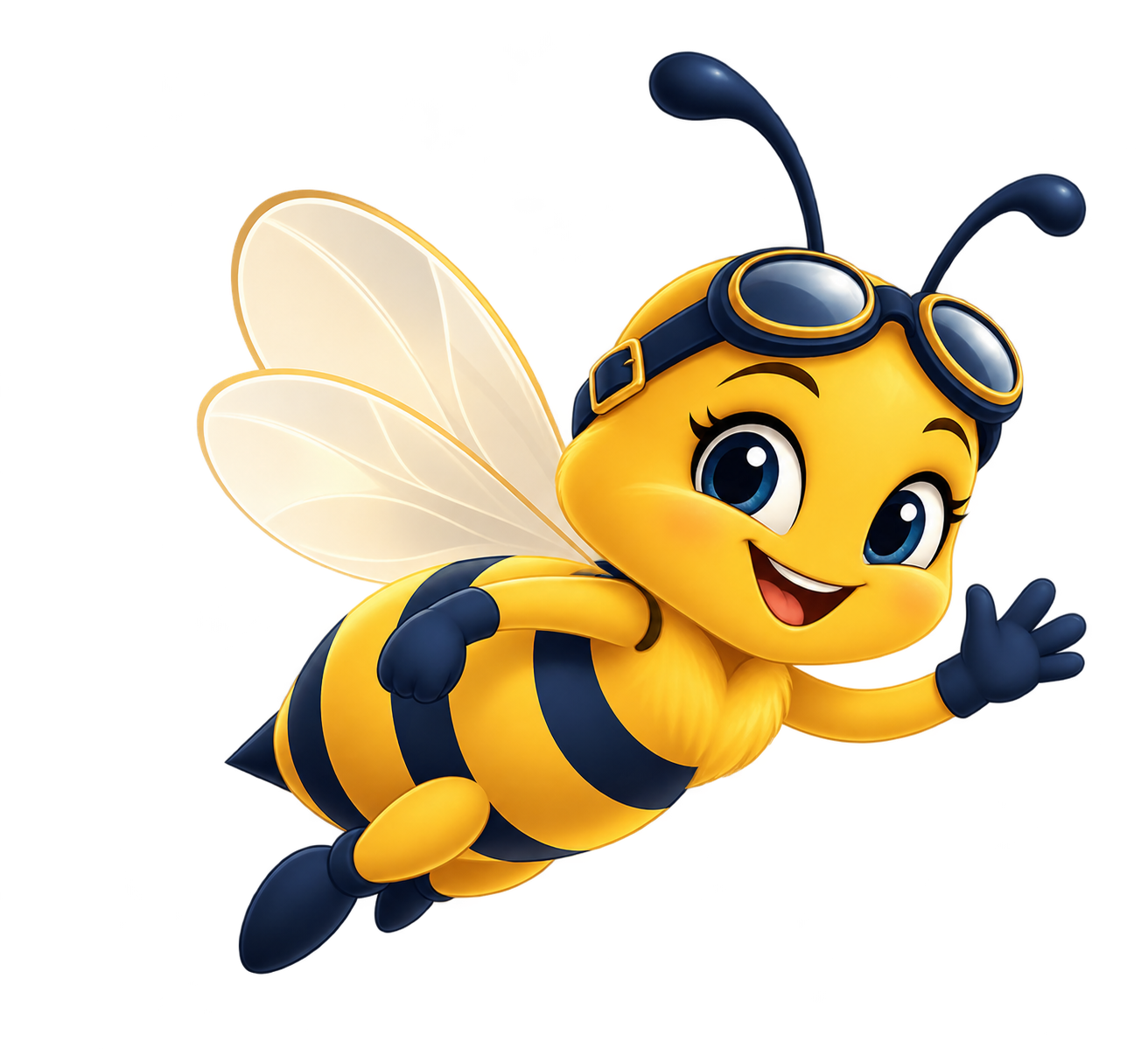Friendly yellow bee mascot